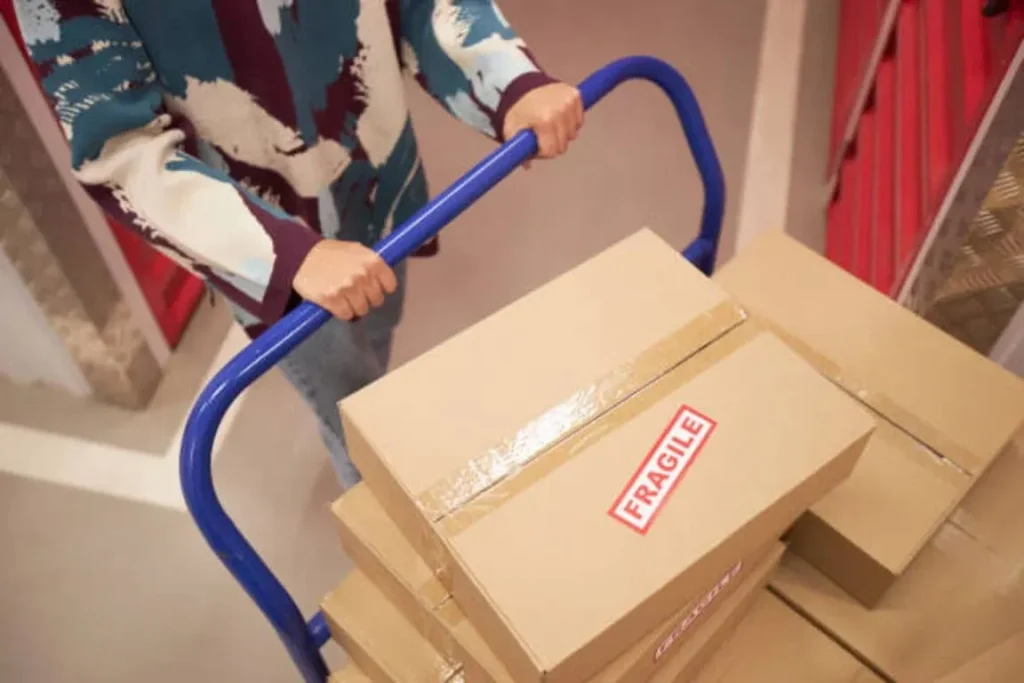 Moving boxes into Bunbury self storage unit