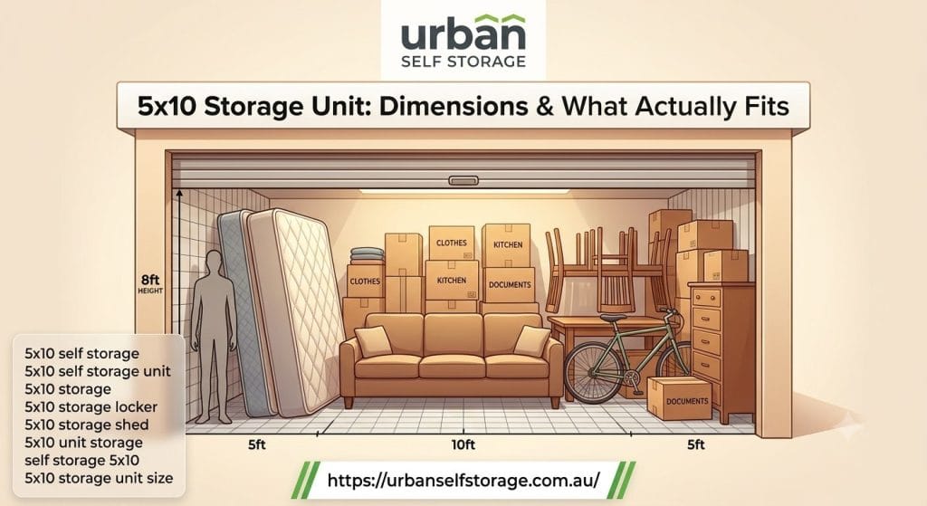 5×10 Storage Unit: Dimensions & What Actually Fits