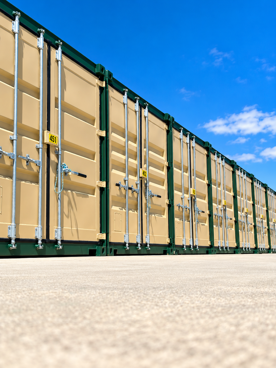 Padlock securing a storage unit