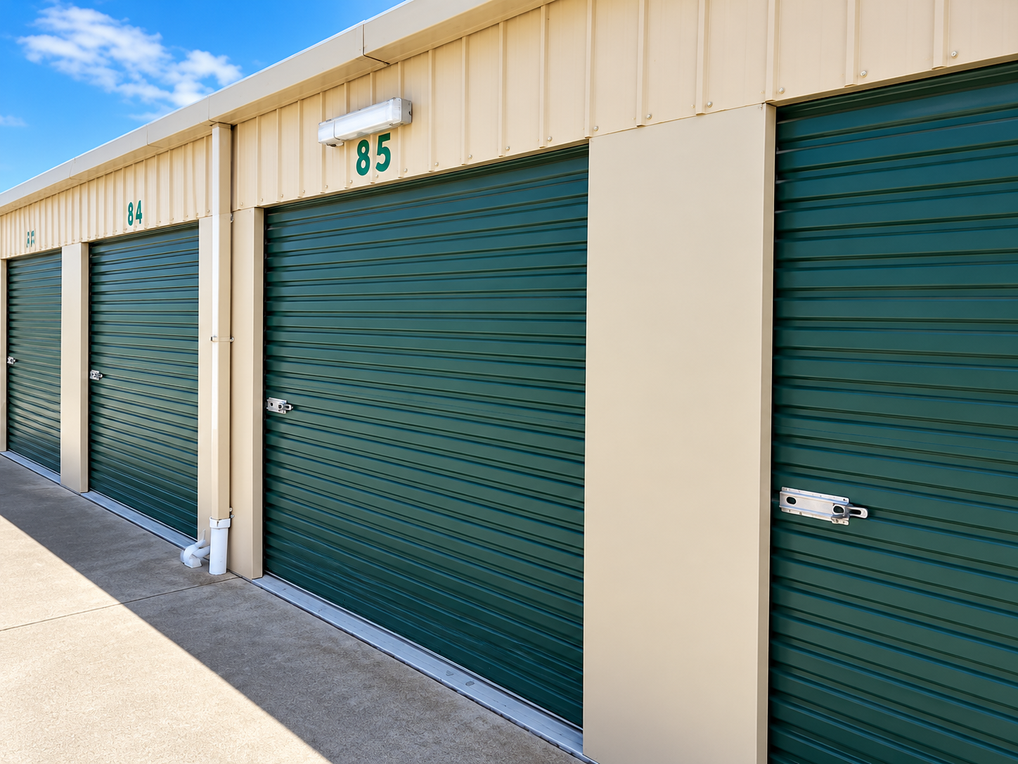 Storage facility monitored by surveillance cameras